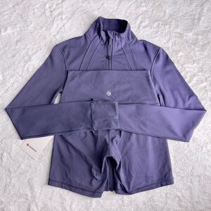 LULULEMON SET CROPPED DEFINE JACKET ALIGN SHORTS NIGHTFALL SIZE 2/4 RARE